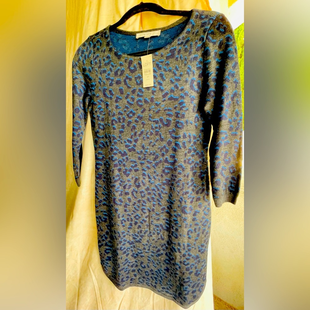 Sweater dress, leopard print, never been worn